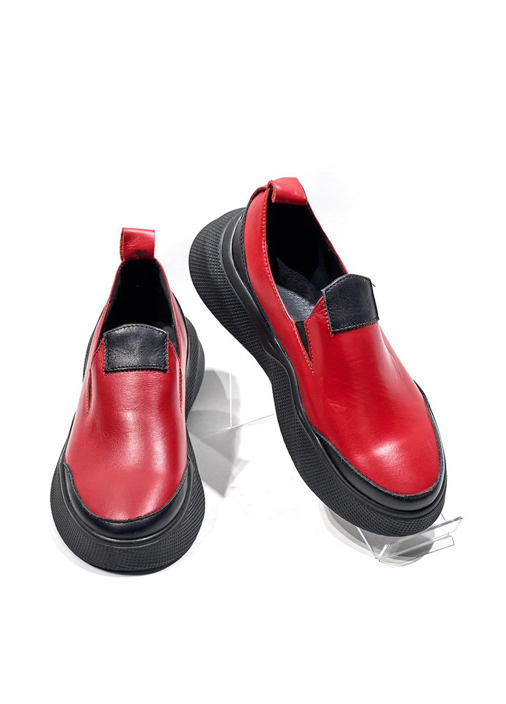 Optima Туфли лоферы красный з натуральная кожа, украина — демисезон (366080328)