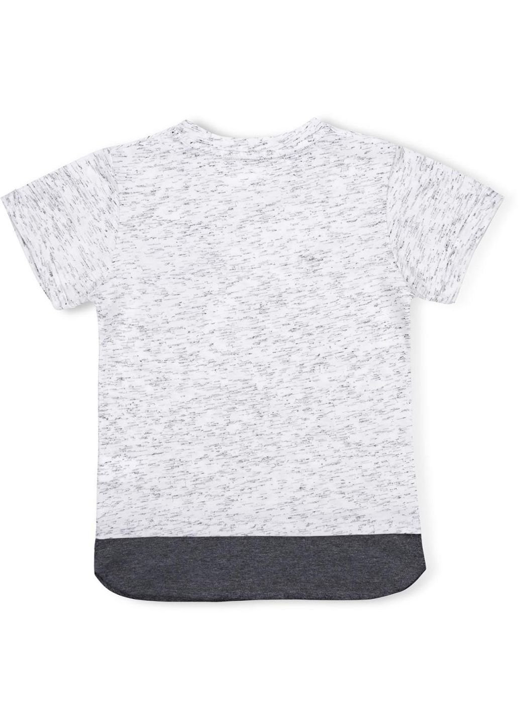Серая демисезонная футболка детская с карманчиком (11075-128b-gray) Breeze