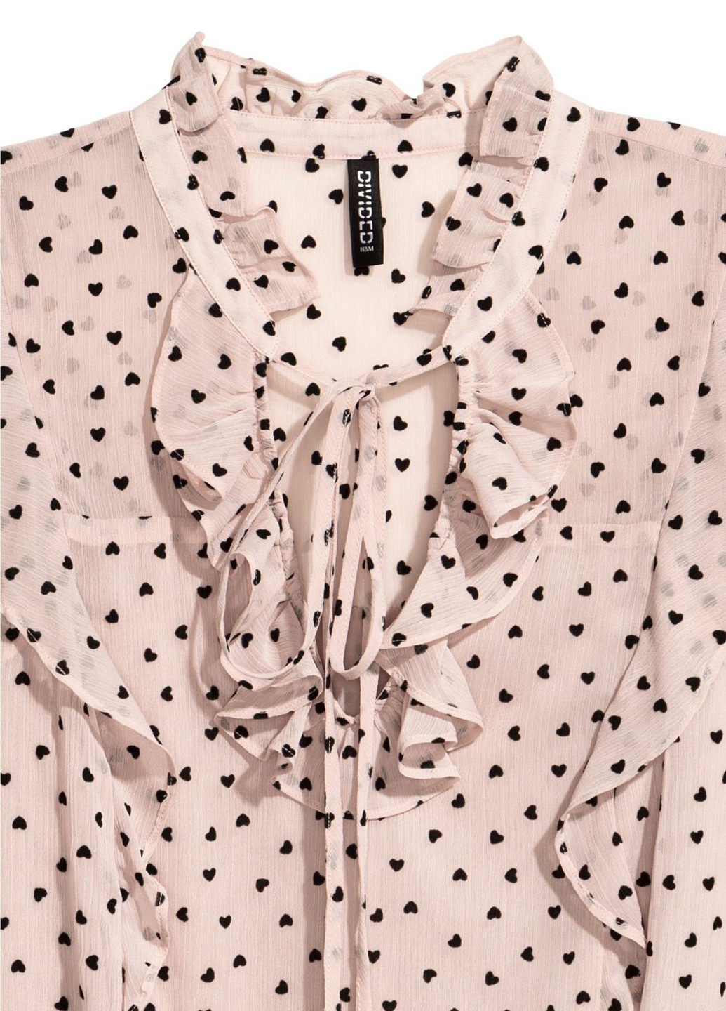 Пудровое кэжуал платье H&M сердечки