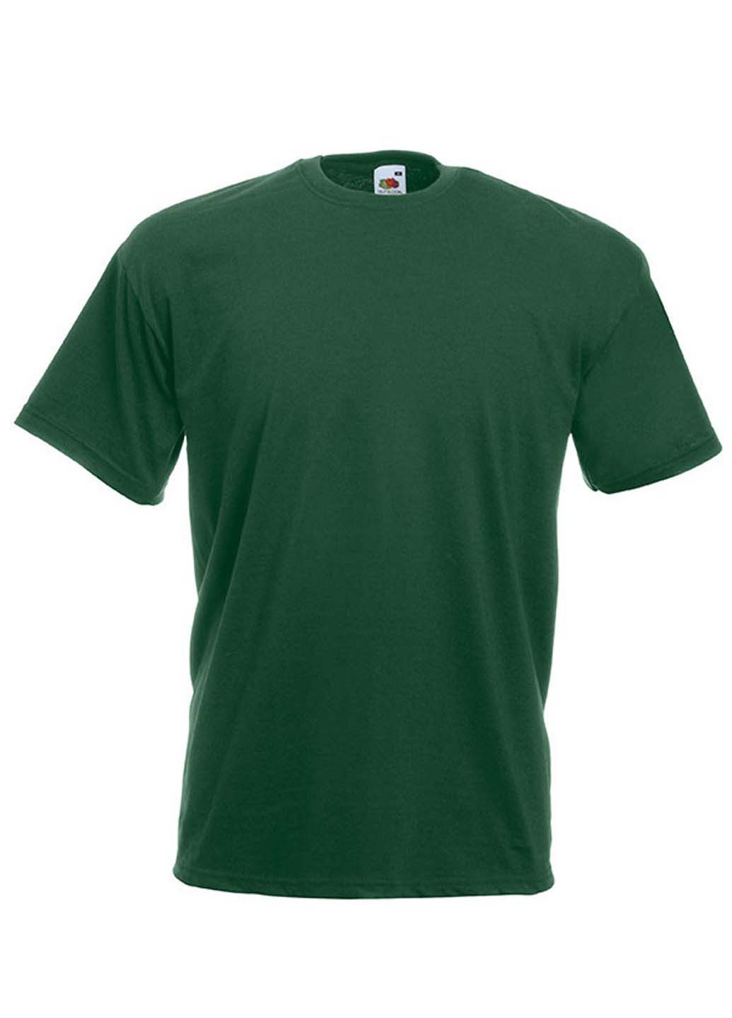 Темно-зеленая футболка Fruit of the Loom Ringspun premium