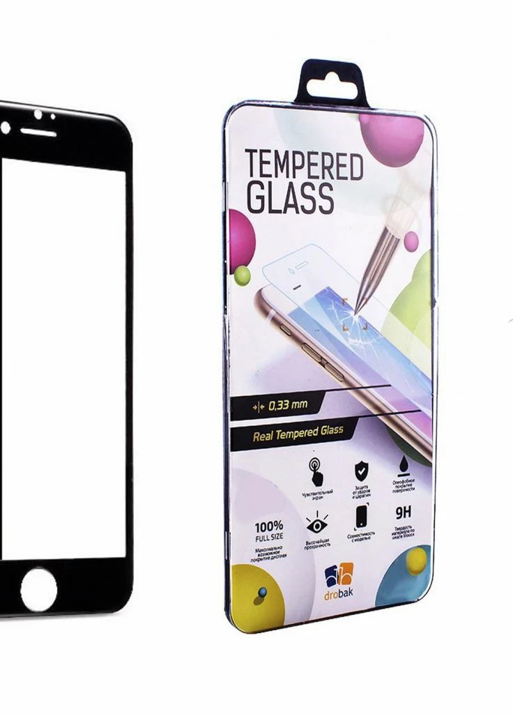 Скло захисне Apple iPhone SE 2020 (Black) (121248) Drobak (203968511)
