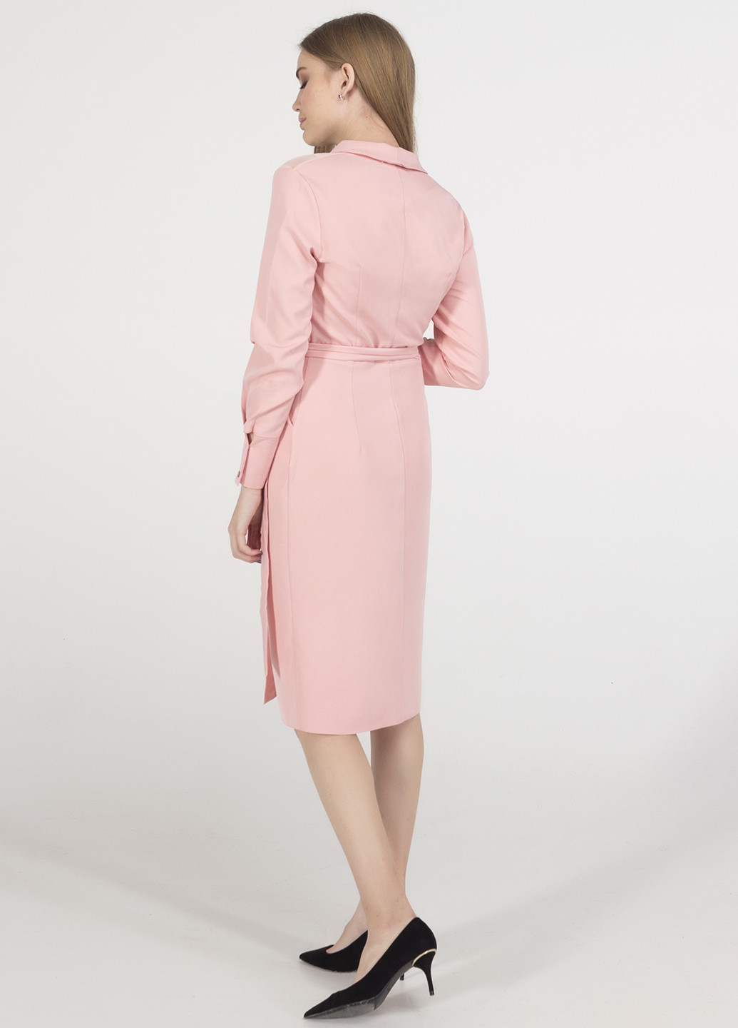 Светло-розовое кэжуал платье Viravi Wear однотонное