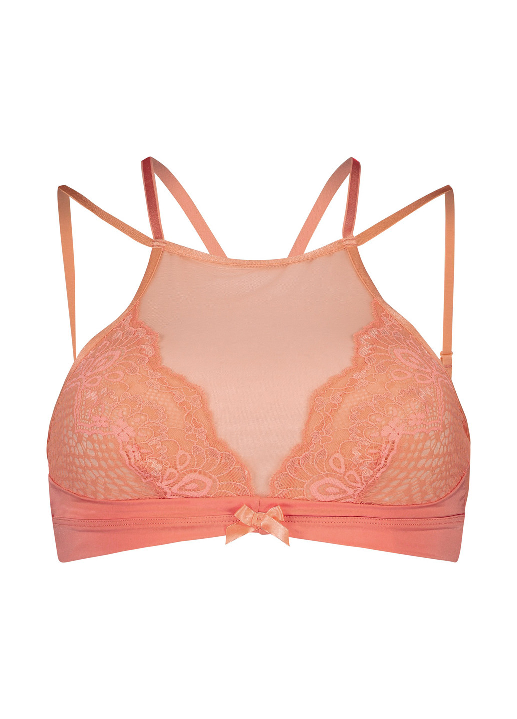 Персиковый топ бюстгальтер Hunkemoller без косточек полиамид