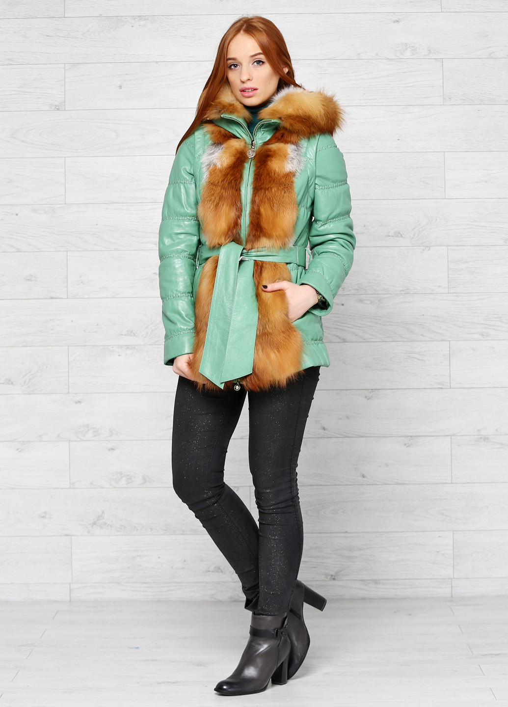 Зеленая зимняя куртка зеленый зима повседневный Bianca