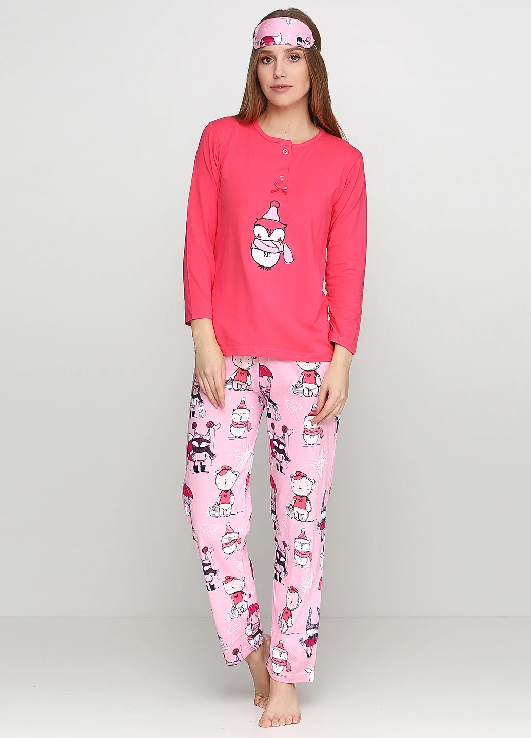 Розовый демисезонный комплект (свитшот, брюки) Isilay Pijama