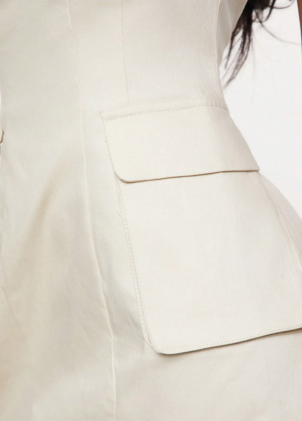 Кремовое кэжуал платье а-силуэт SHEIN однотонное