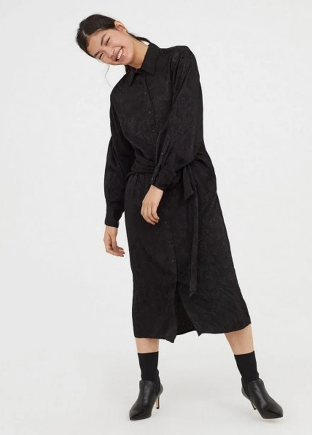 Чорна кежуал сукня сукня-сорочка H&M однотонна