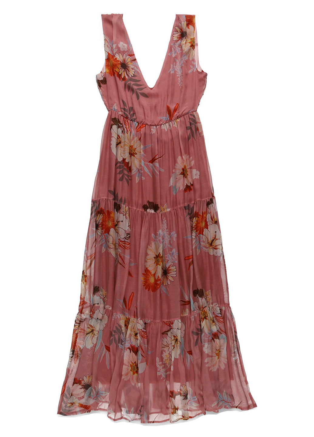 Розово-коричневое кэжуал платье клеш Nazarenogabrielli с цветочным принтом