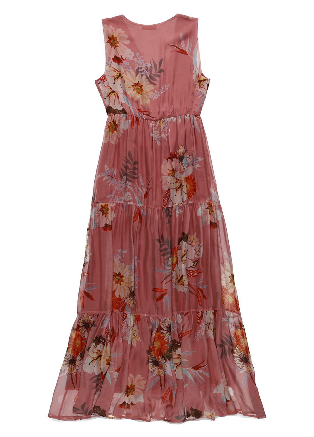 Розово-коричневое кэжуал платье клеш Nazarenogabrielli с цветочным принтом