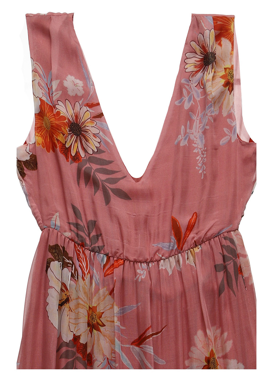 Розово-коричневое кэжуал платье клеш Nazarenogabrielli с цветочным принтом