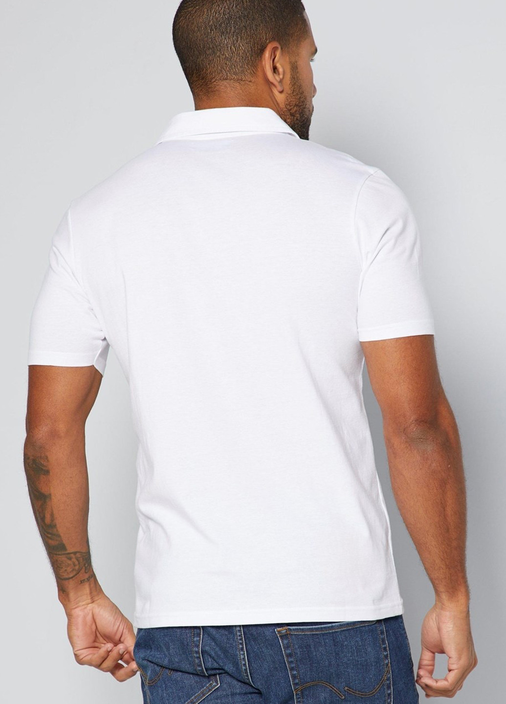 Белая футболка-поло для мужчин Studio однотонная