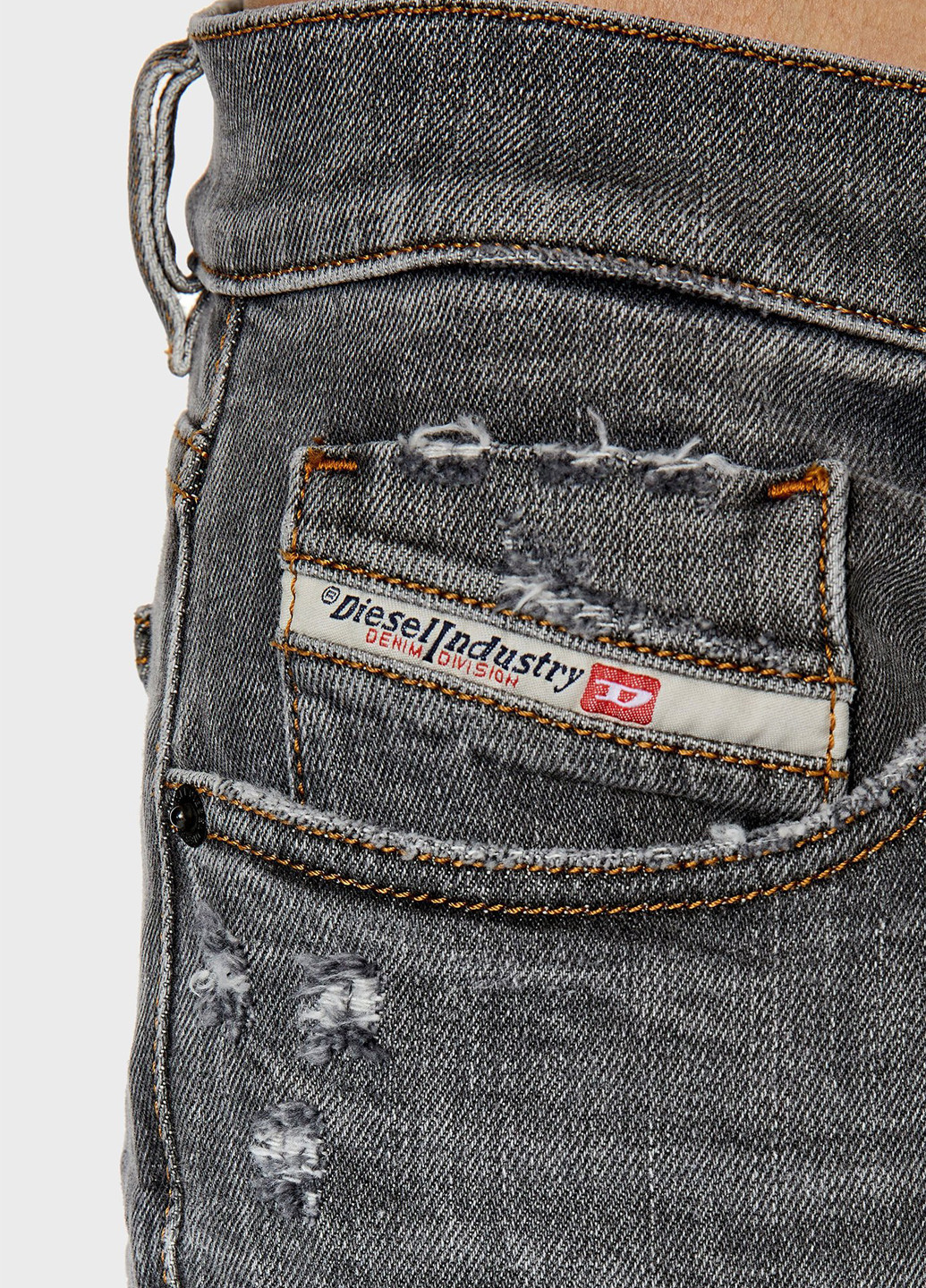 Серые демисезонные скинни джинсы Diesel