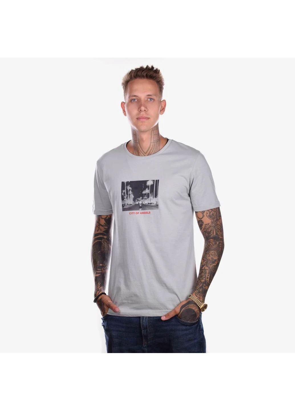 Сіра футболка city of angels-ss-19 1121 сірий Power
