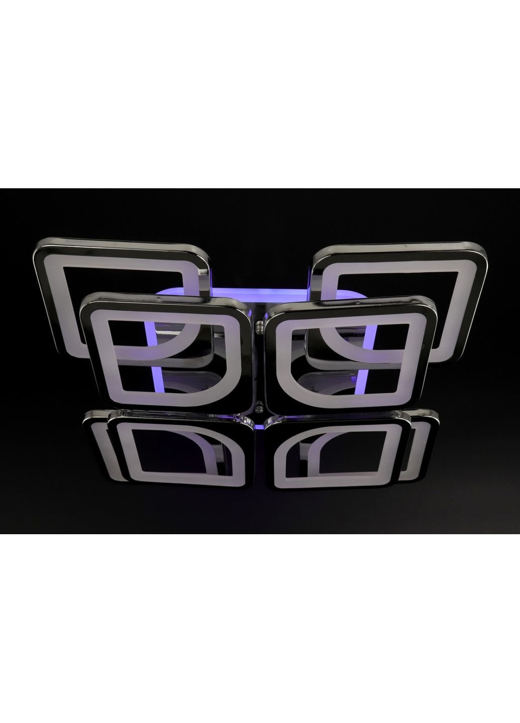 Люстра потолочная LED с пультом A2281/4+4S-RGB-ch Хром 11х43х43 см. Sunnysky (253628672)