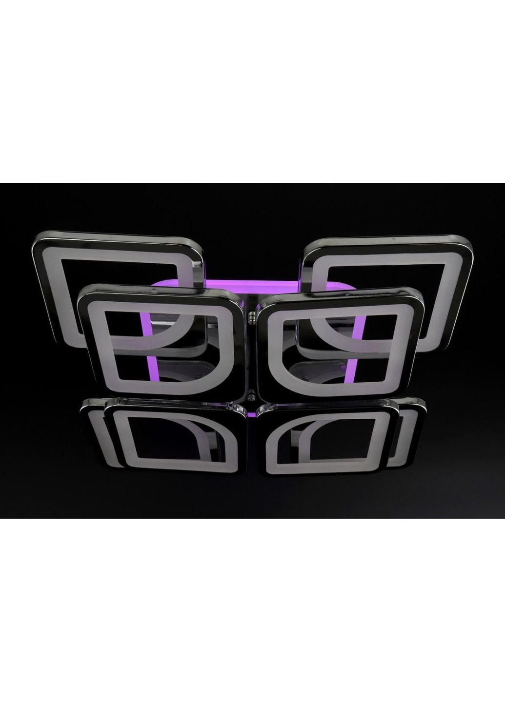 Люстра потолочная LED с пультом A2281/4+4S-RGB-ch Хром 11х43х43 см. Sunnysky (253628672)