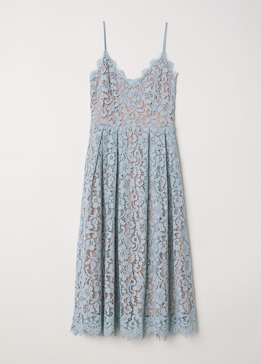 Блакитна коктейльна сукня кльош H&M однотонна