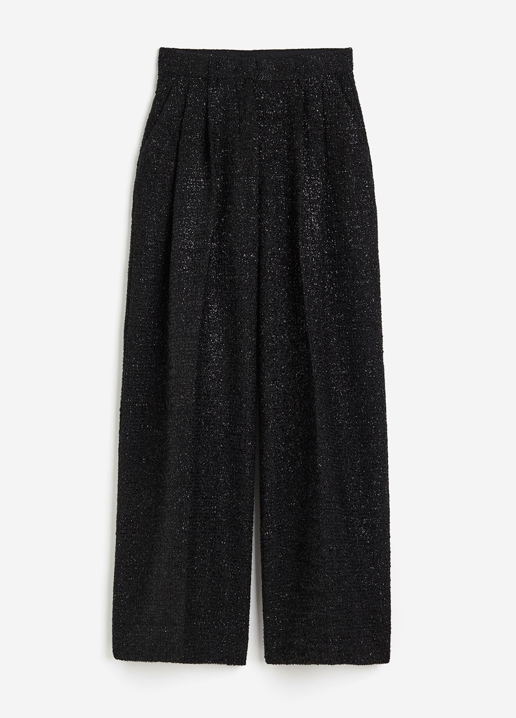 Черные кэжуал демисезонные прямые брюки H&M