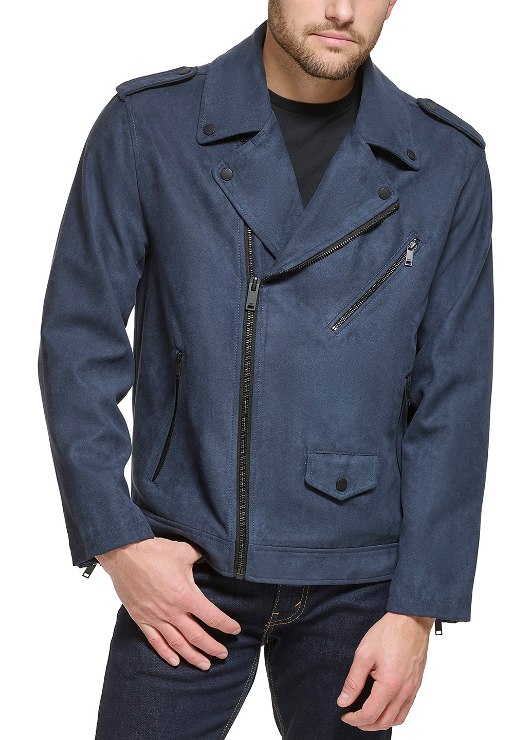 Синя демісезонна куртка косуха DKNY