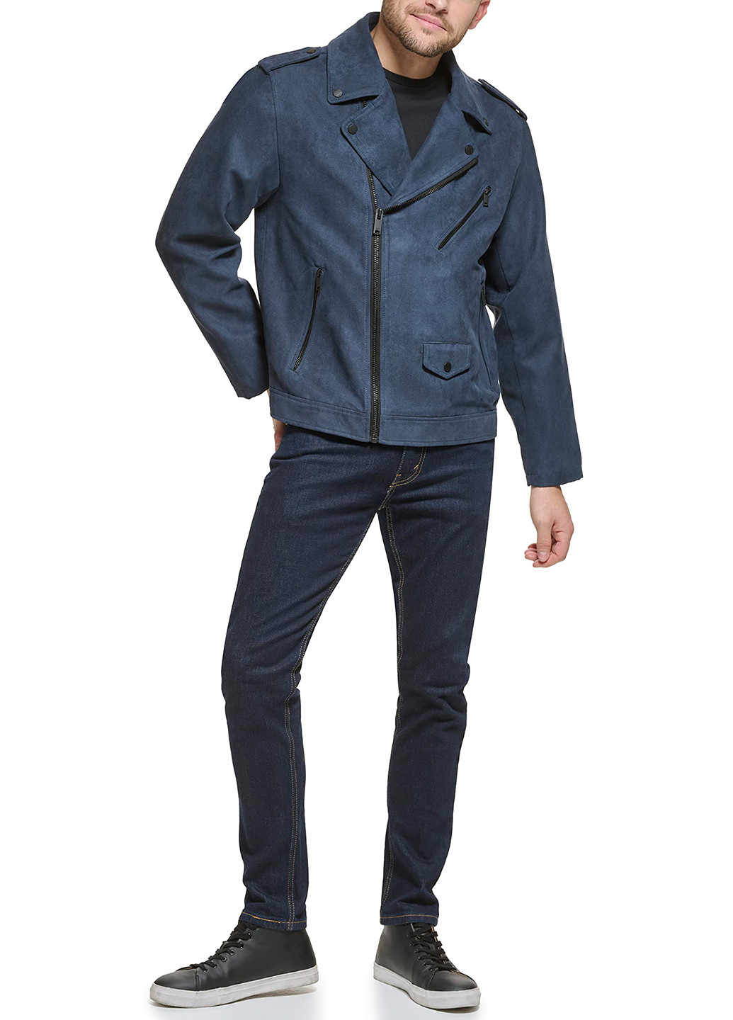 Синя демісезонна куртка косуха DKNY