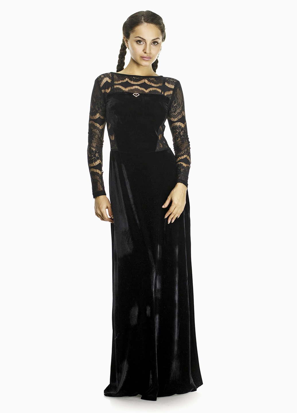 Черное вечернее платье Majaly однотонное