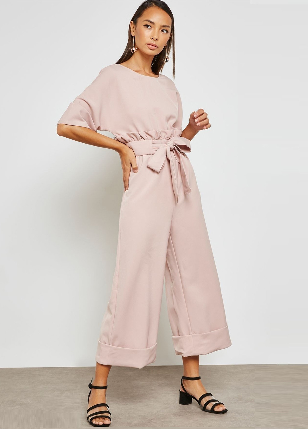 Комбінезон Lost Ink комбінезон-брюки однотонний світло-рожевий кежуал поліестер