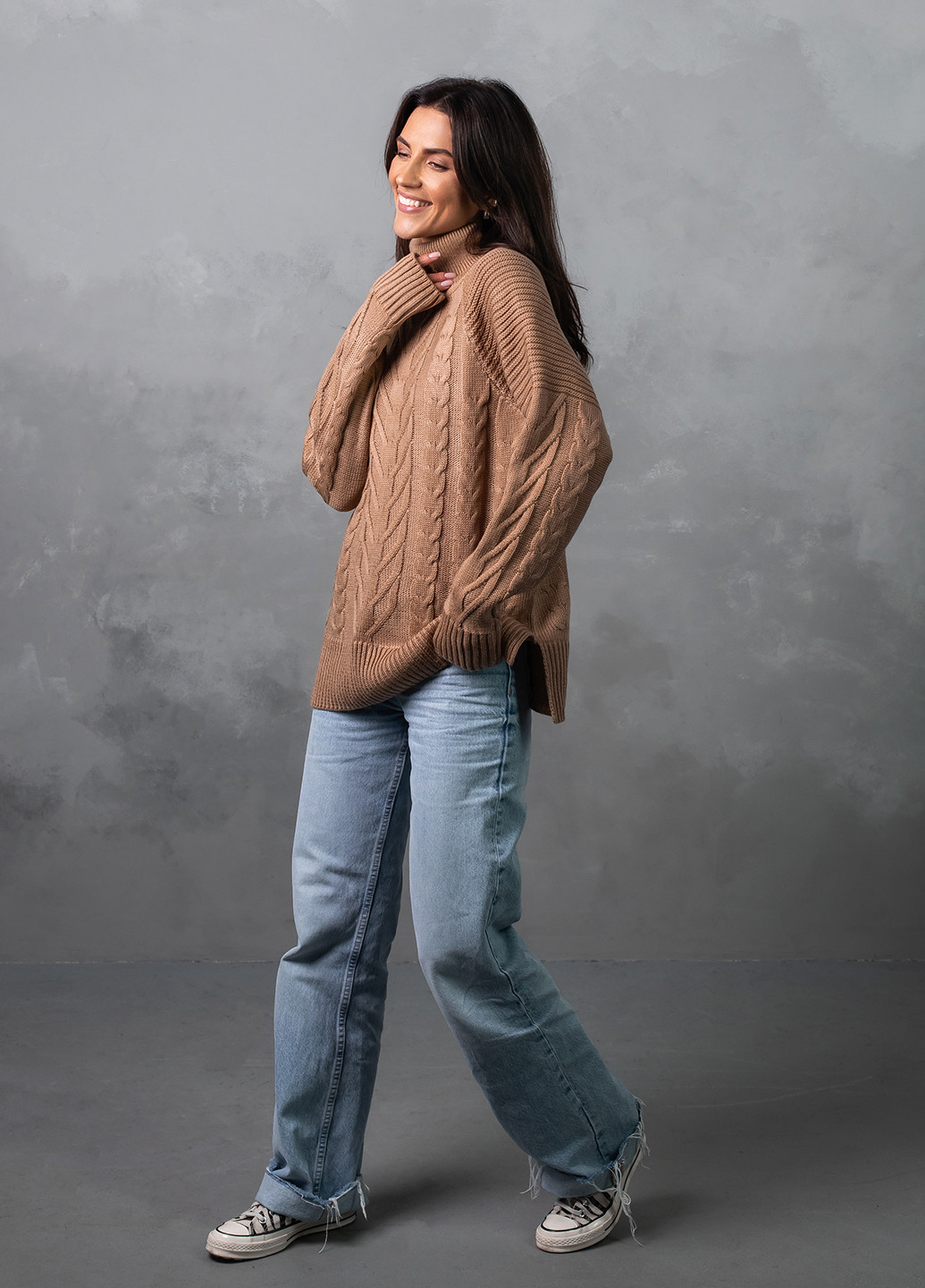 Світло-коричневий демісезонний светр жіночий Bakhur Джемпер