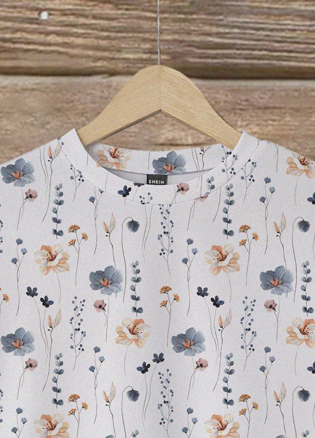 Білий світшот SHEIN квітковий без декору (334151545)