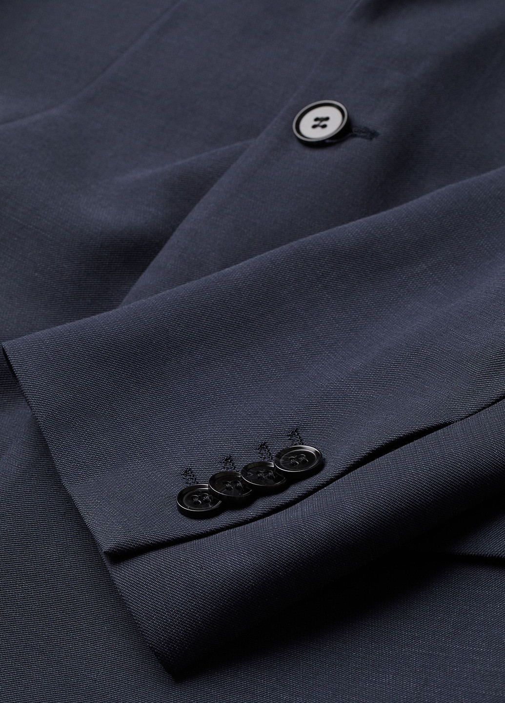 Піджак H&M однобортний однотонний темно-синій кежуал віскоза