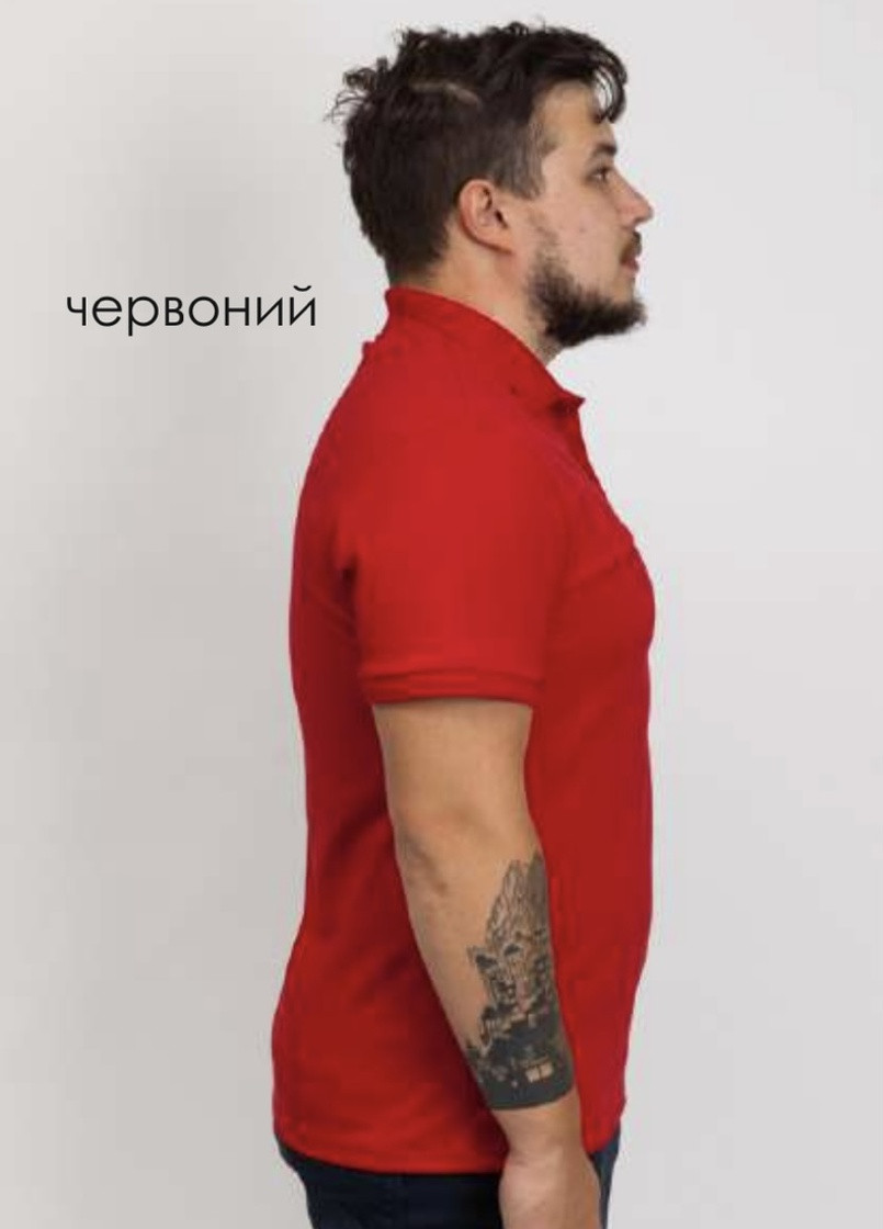 Красная однотонная футболка polo Габби