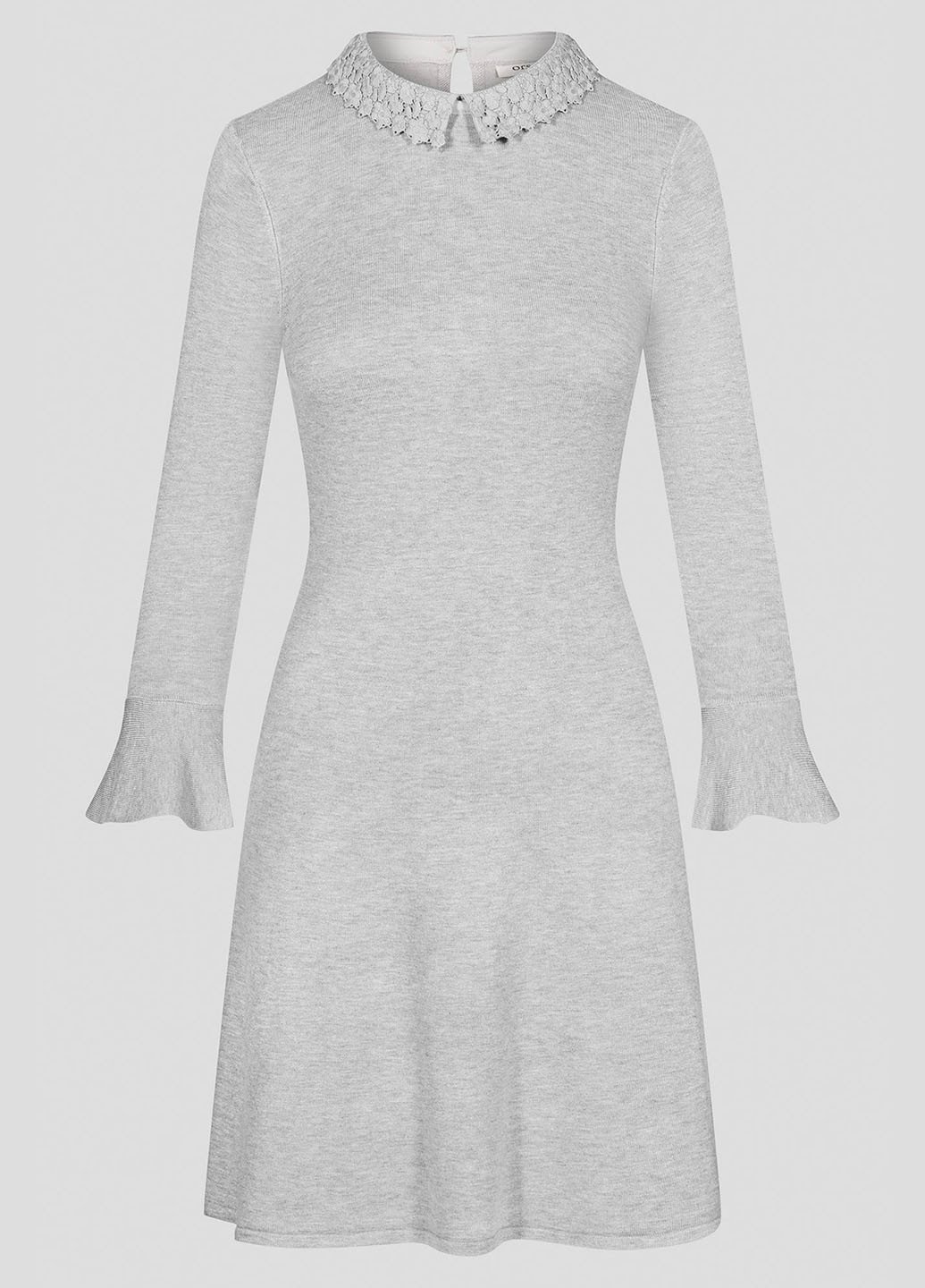 Светло-серое кэжуал платье клеш Orsay меланжевое