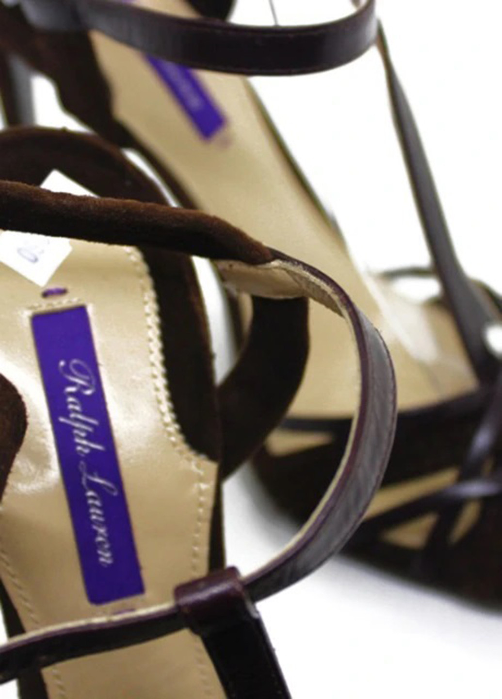 Коричневые босоножки Ralph Lauren с ремешком плетение