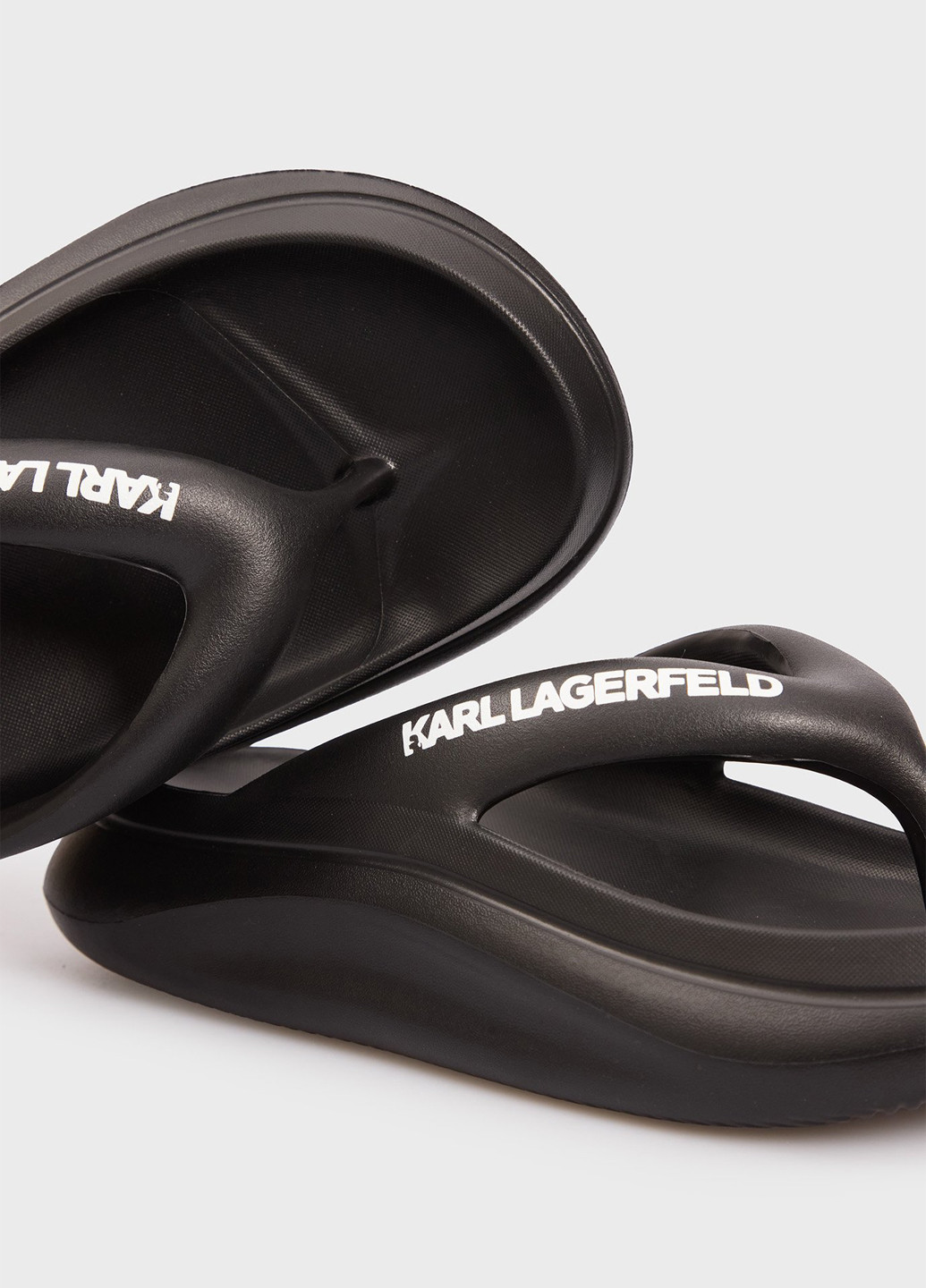 Черные пляжные, кэжуал вьетнамки Karl Lagerfeld с логотипом