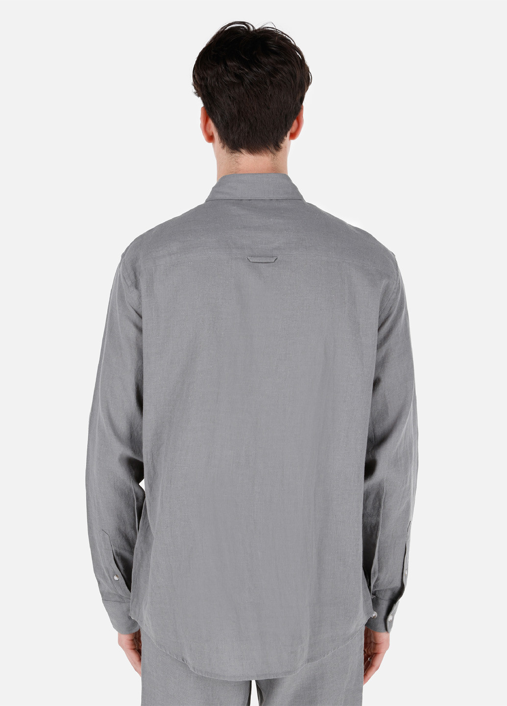 Серо-зеленая кэжуал рубашка однотонная Colin's