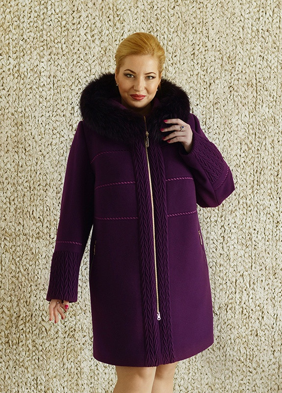 Фіолетове зимнє Пальто свінгер коса Mangust