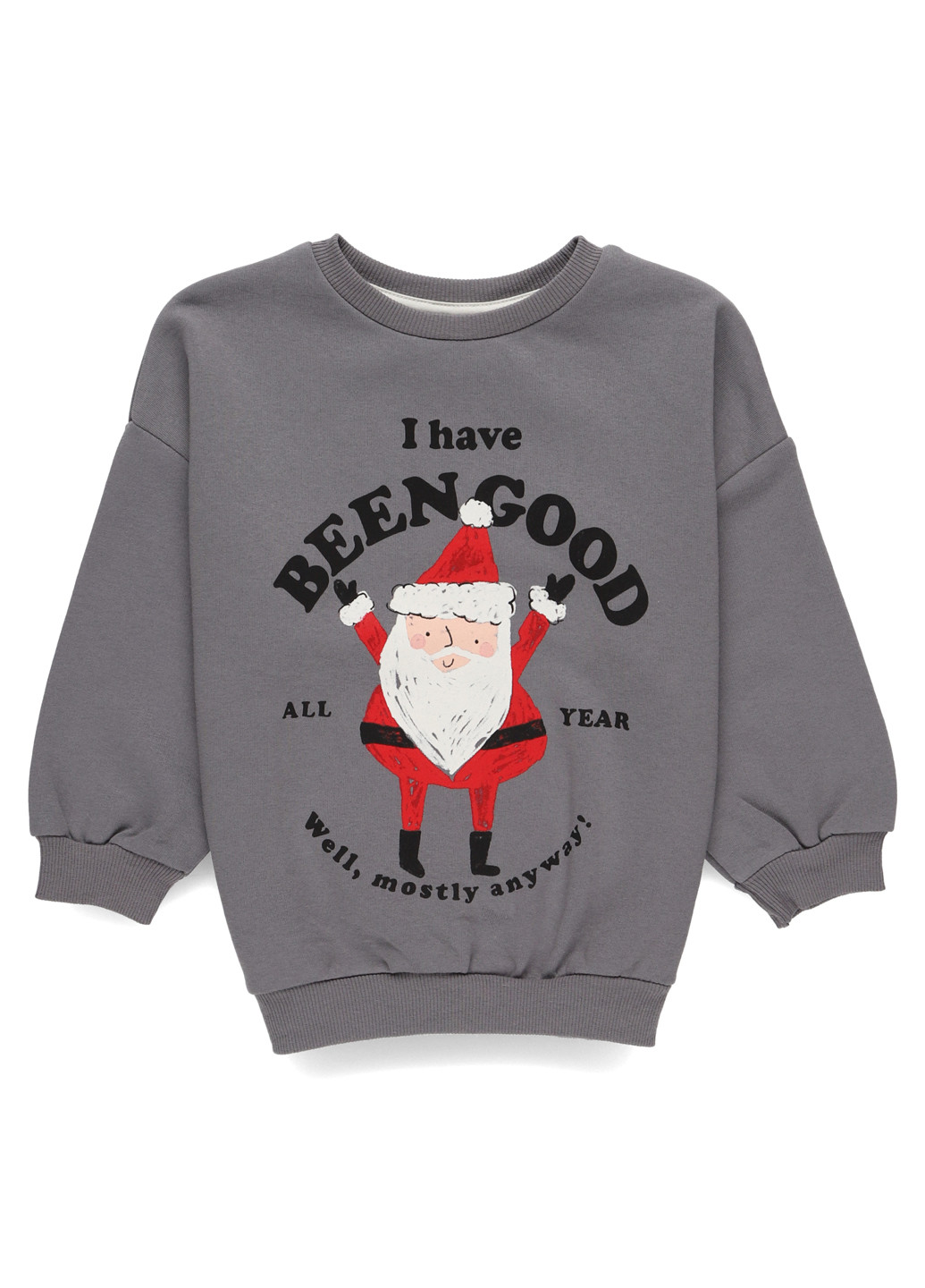 George світшот новорічний темно-сірий кежуал поліестер, трикотаж