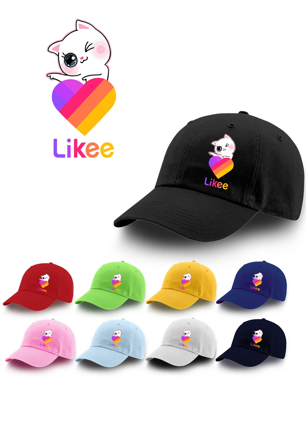 Кепка Лайки Котик (Likee Cat) (9273-1595) MobiPrint (216961408)