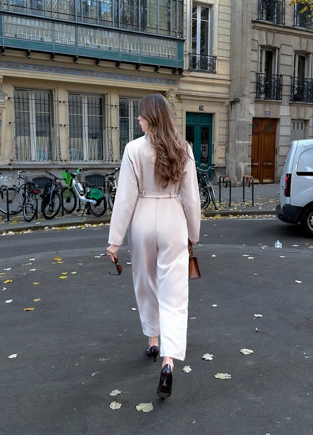 Комбінезон SHEIN комбінезон-брюки однотонний пудровий кежуал поліестер