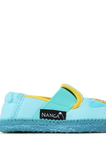 Голубые комнатные тапочки для девочки Nanga с аппликацией