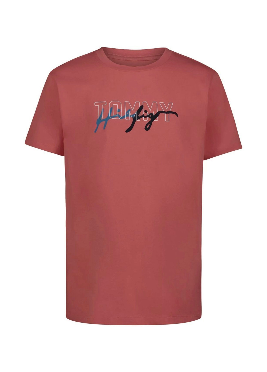 Розово-коричневая летняя футболка Tommy Hilfiger