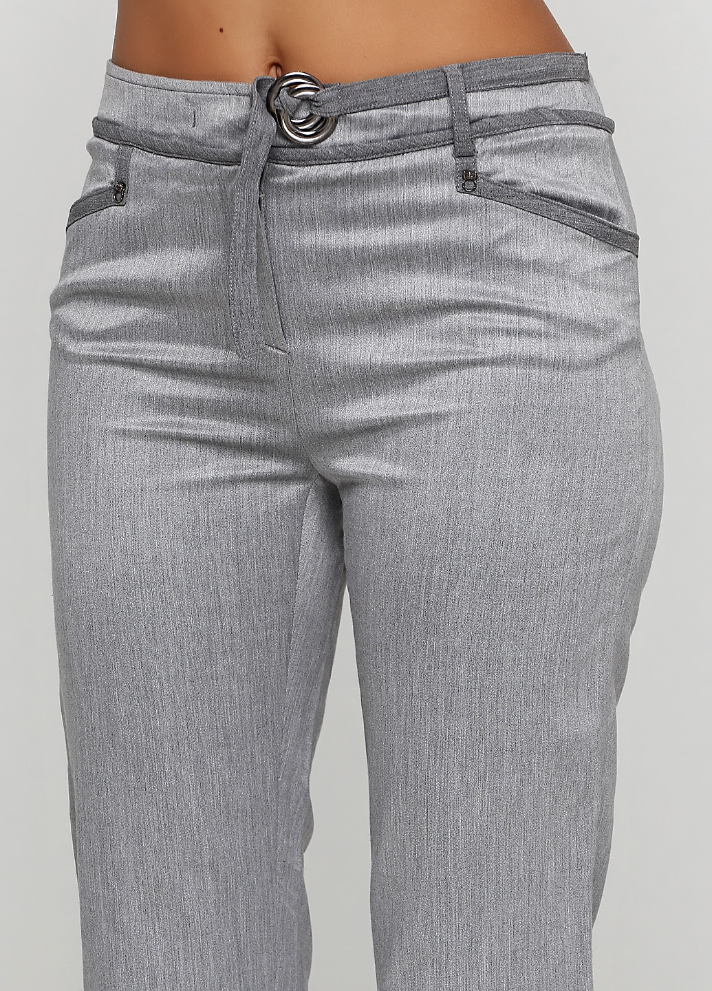 Серые кэжуал демисезонные прямые брюки Roberta Scarpa