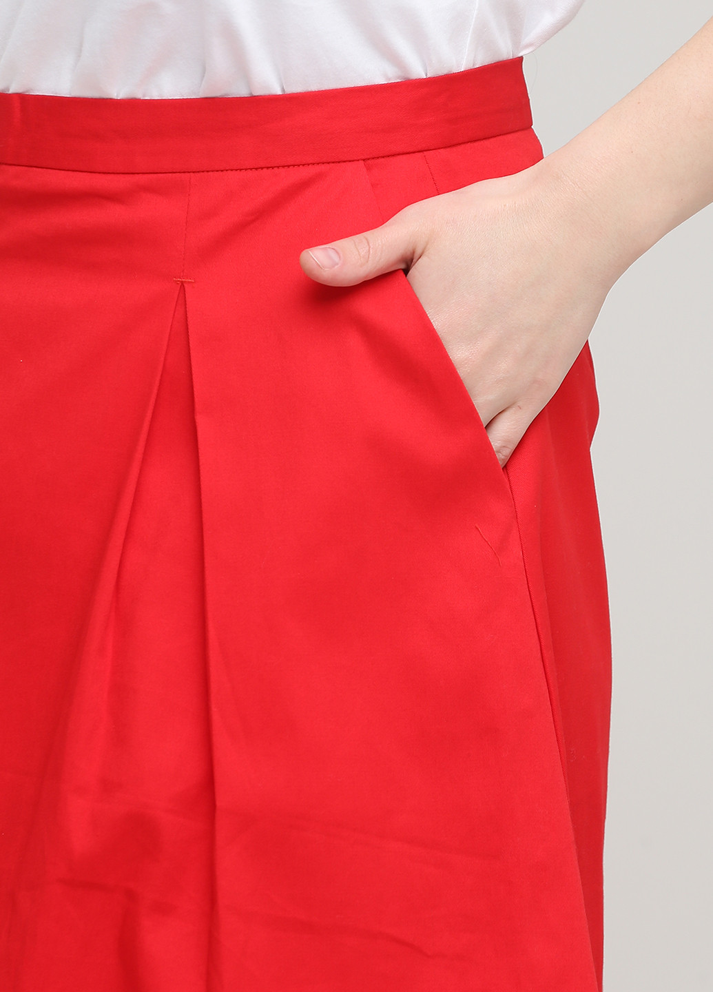 Красная кэжуал однотонная юбка Heine клешированная