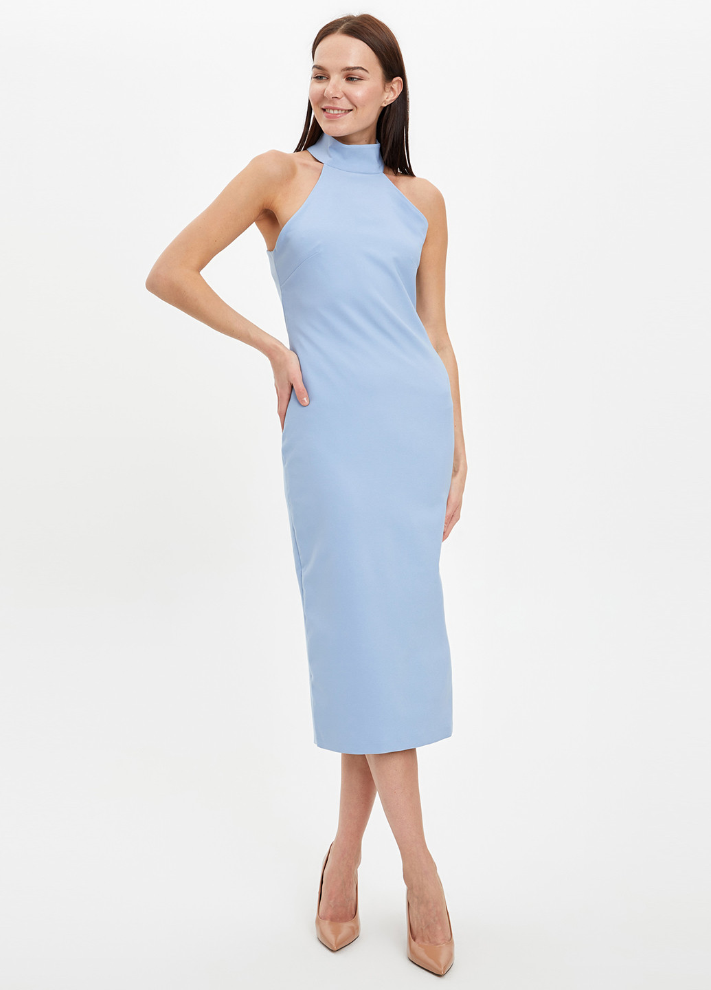 Светло-голубое кэжуал платье футляр DeFacto