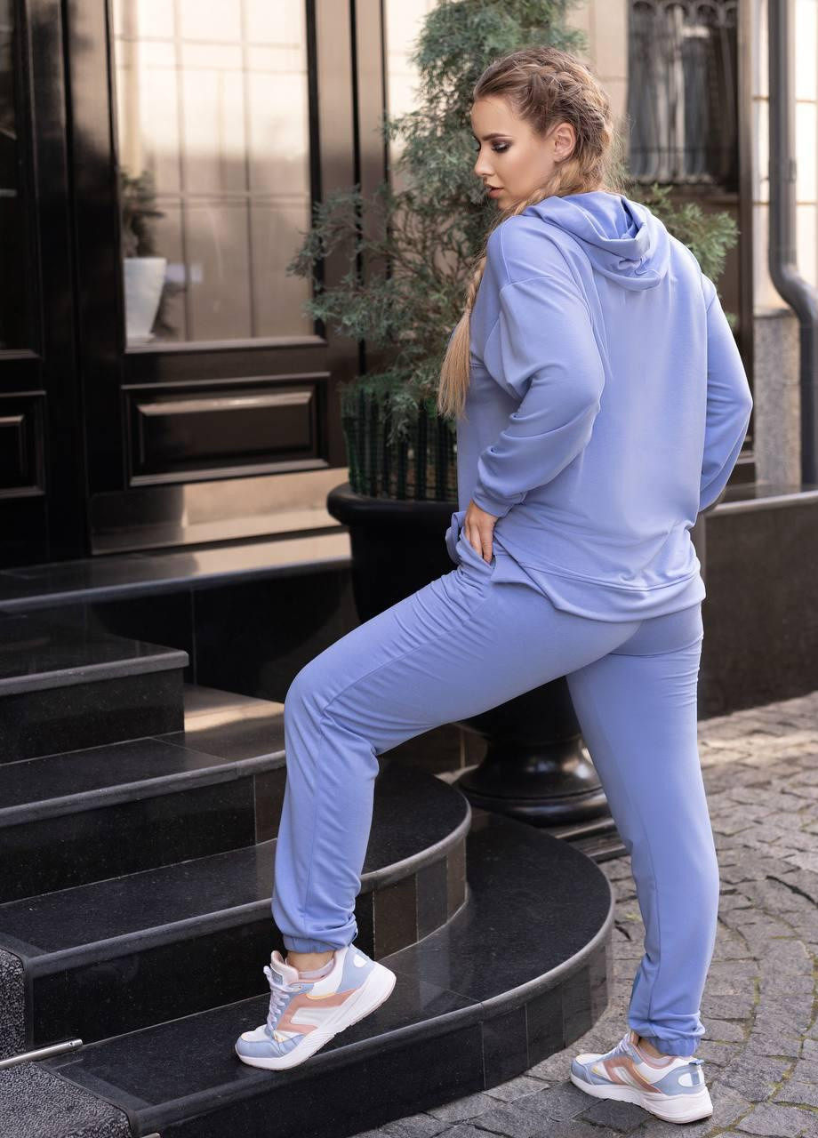 Женский спортивный костюм с двунитки джинсового цвета р.50/52 380704 New Trend (256382057)