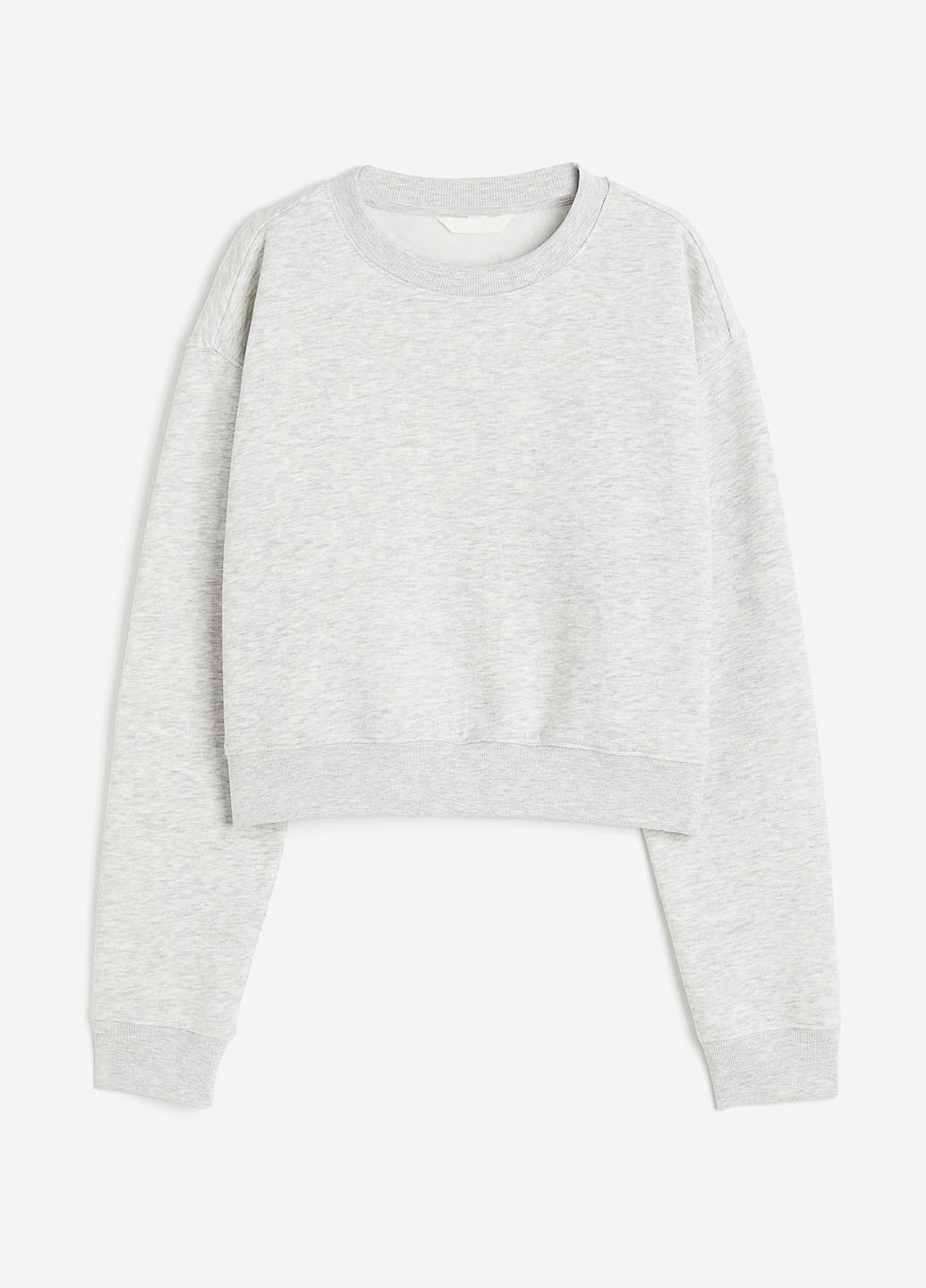 Светло-серый свитшот H&M меланж без декора (292951359)