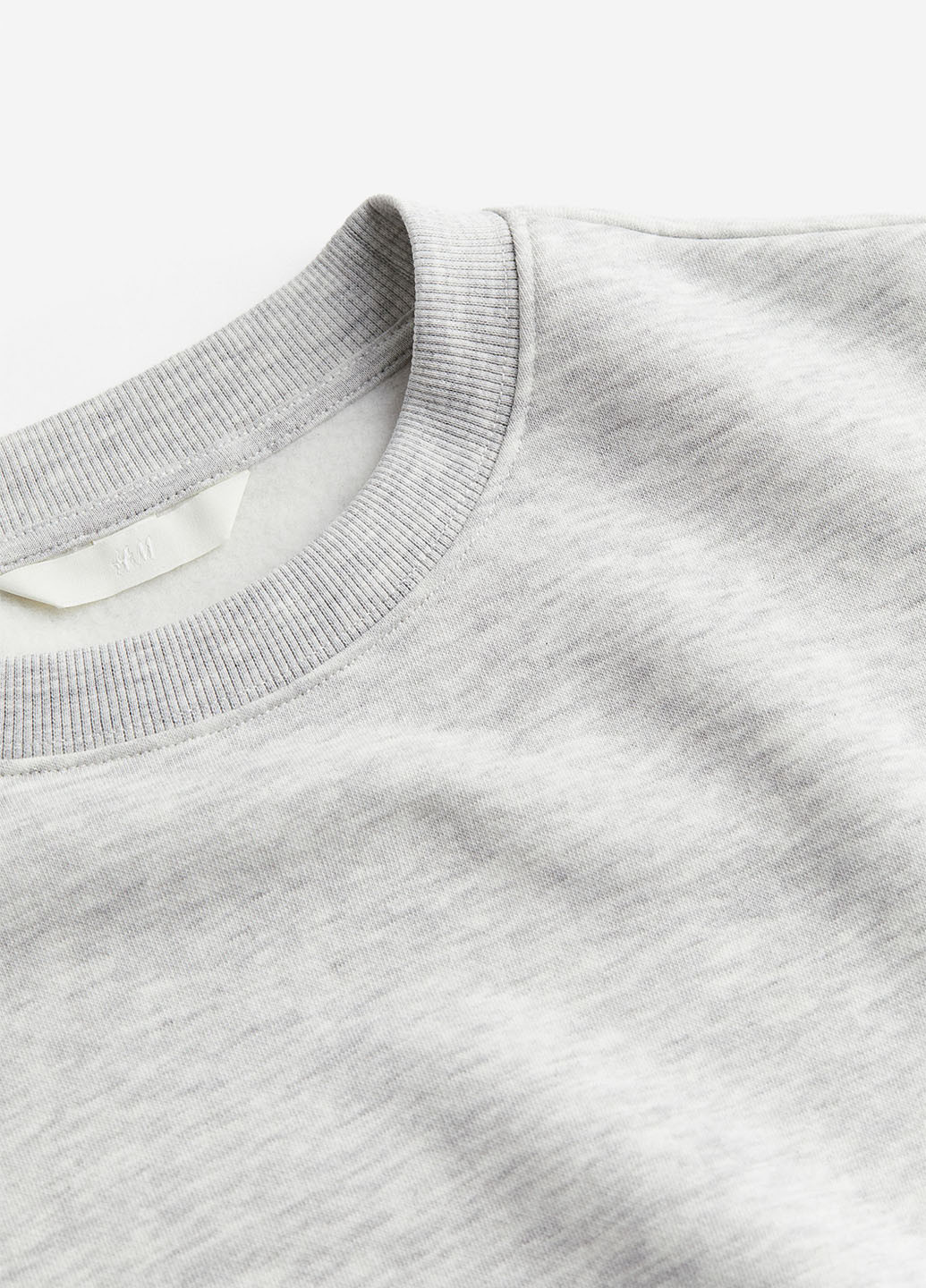 Светло-серый свитшот H&M меланж без декора (292951359)