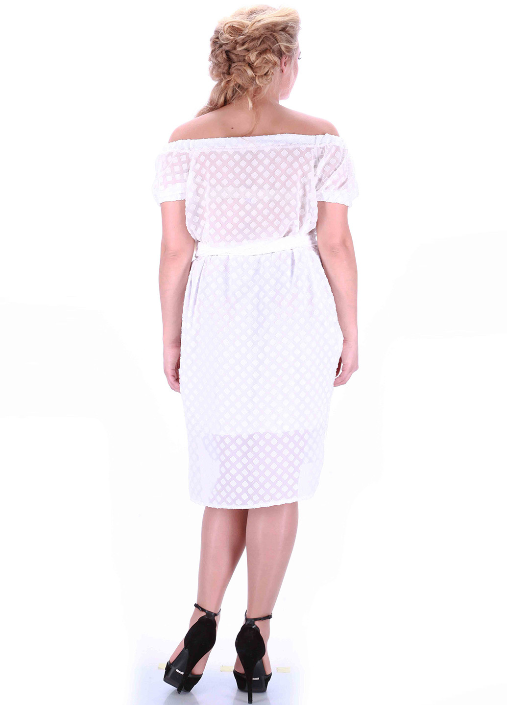 Білий кежуал платье Alpama з геометричним візерунком
