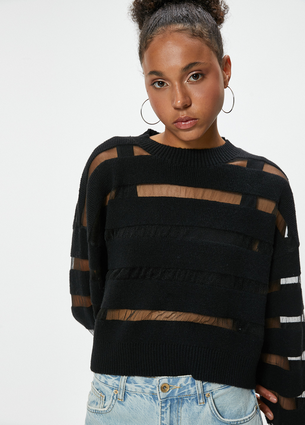 Черный демисезонный свитер KOTON