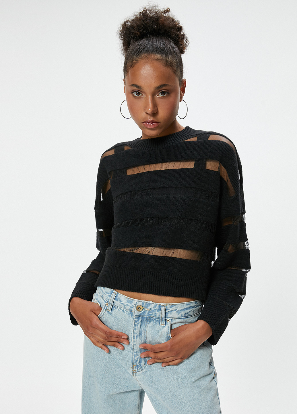 Черный демисезонный свитер KOTON