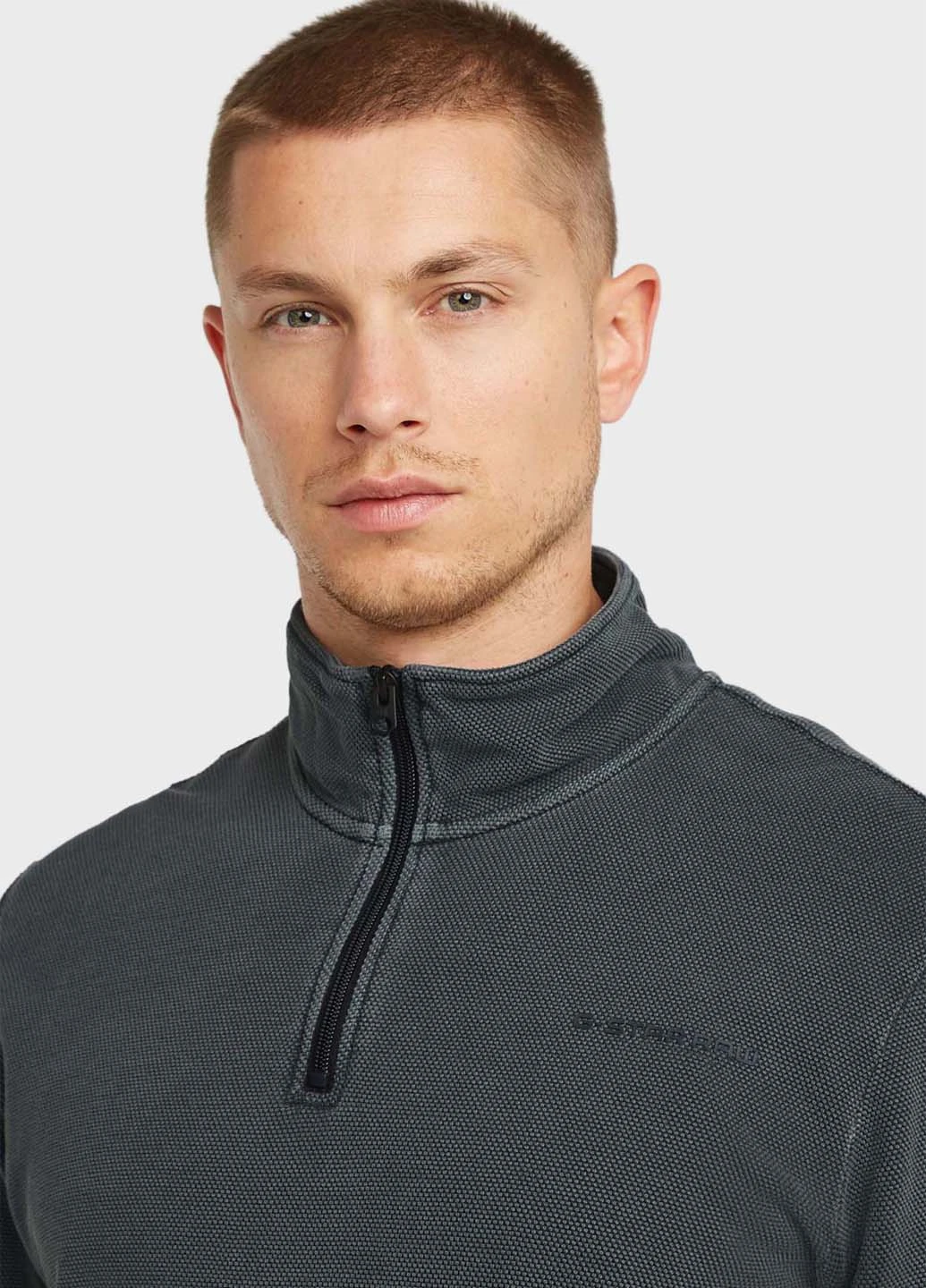 Серо-синий демисезонный кэжуал лонгслив G-Star Raw однотонный
