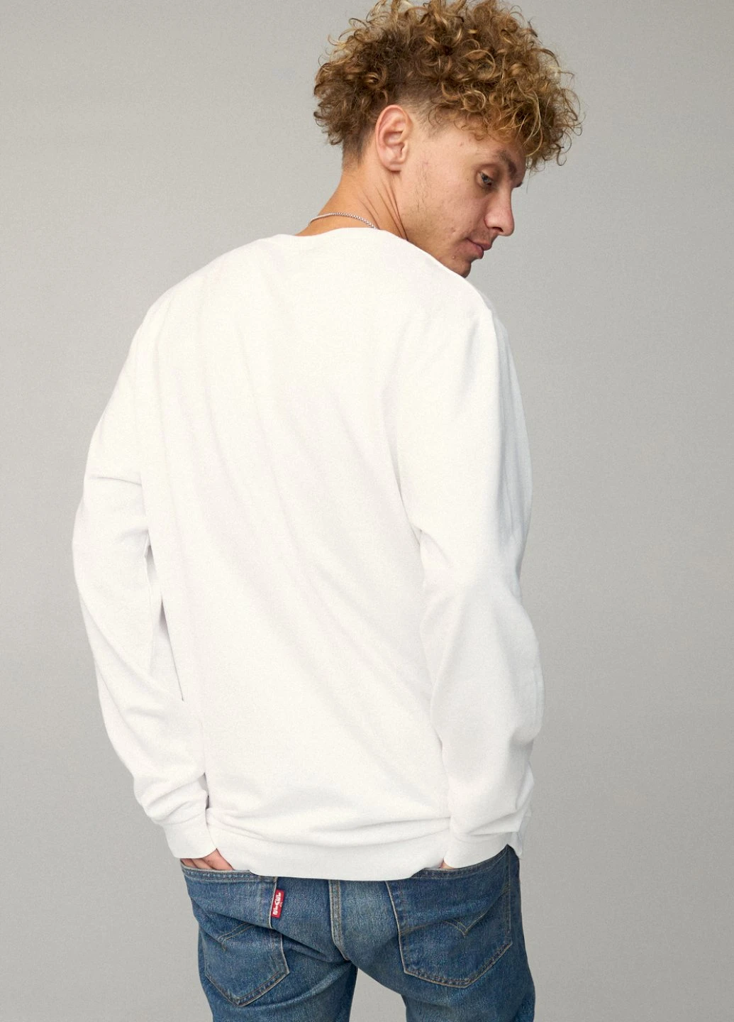 Белый свитшот мужской oversize /no flis/ YAPPI рисунок (251791321)
